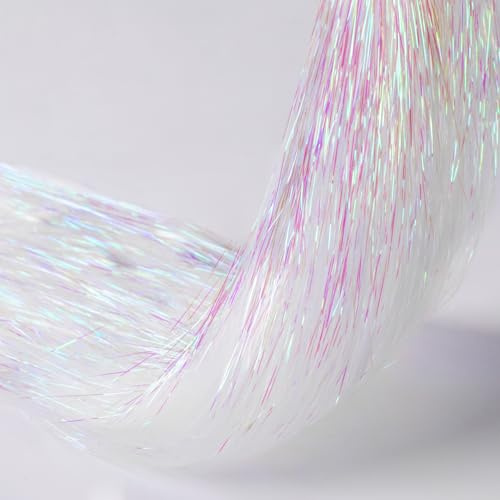 VEYLIN 5000 Tinsel Icicle Strands, Christmas Tree Tinsel Icicles Tinsel Foil Fringe Garland Tinsel Icicles Iridescent Holiday Festivals Decor Birthday Party Supplies(Laser White)
