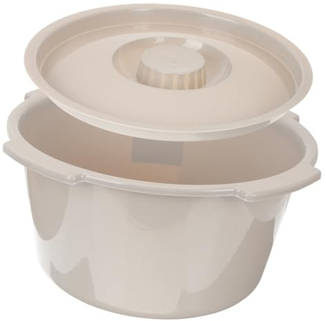Veemoon Toiletteneimer mit Deckel aus PP 80 kg Tragkraft Leicht zu Bewegen Geruchsisolierend für Senioren und Schwangere zu Hause oder Hotel