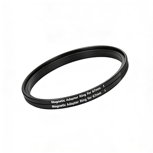 Kit d'anneau Adaptateur de Filtre magnétique 67 mm, Adaptateur d'anneau pour Filtre et lentille, Ultra Fin et Alliage d'aluminium pour convertir Le Filetage en magnétique