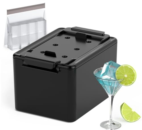 Crystal Clear Ice Maker, Giant 1.9in Ice Cubes for Cocktail with Ice Storage Bag
