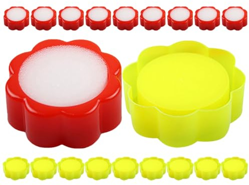 Mikikit Spugna per Umidificare le Dita 24 Pezzi a Forma di Fiore Ergonomica e Resistente alla Deformazione per Contare Denaro in Uffici Intensi