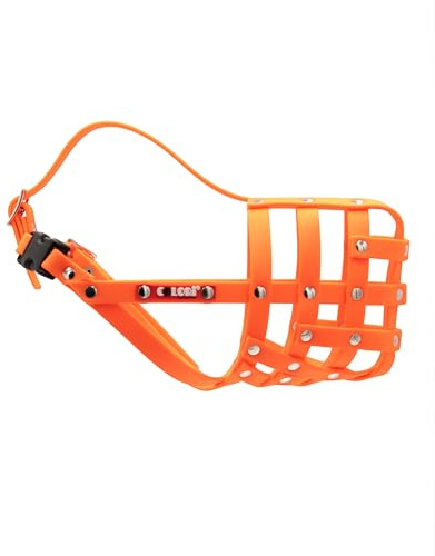 COLORI®-Maulkorb für mittlere & große Hunde, Größe 7, ORANGE-NEON - Natürliches Hecheln & Trinken, sanfter Tragekomfort, schützt beim Schnüffeln/Stöbern, erschwert die Aufnahme unerwünschter Dinge