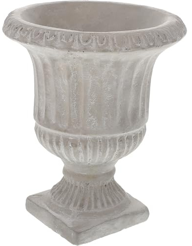 Abaodam Vaso da Fiori in Cemento, Flower Vase dal Stile Semplice Base Piatta, Decorazione da Interno per Ufficio e Tavolo, per Fiori e Piante Idroponiche