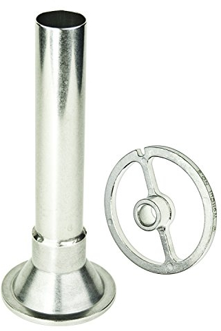 Wolfcut Wurstfüller - Set kompatibel mit Fleischwolf Größen 10&12 (1 X Füllrohr Rohrdurchmesser 30 mm + 1 X Führungsscheibe) Inox, Metzgerqualität