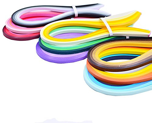 Papierstreifen von Raylinedo® zum Basteln, als Partydekoration, 900 Streifen, 45 Farben, 3 mm breit, 54 cm lang