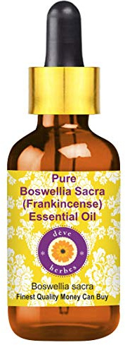 Deve Herbes Pure Boswellia Sacra (incenso) Olio Essenziale (Boswellia sacra) con vetro Dropper 100% naturale qualità terapeutica distillata a vapore.