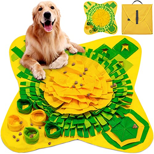BEYAOBN Tappeto Snuffle Mat per cani, tappetino educativo lavabile in lavatrice, pieghevole, giocattoli di scavo, alimentazione lenta, giocattolo per annusare cane, coperta 70 x 70