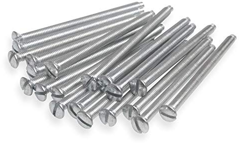 Harlington Group Pack of 40 Mixed M3.5 Screws 35mm, 40mm,50mm and 75mm Long Assorted Electrical Machine Screw for Light Switch and Plug Sockets Bright Zinc Plated DIY Plated Slotted Head