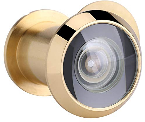 mumisuto Türspion, Home Security Optisches Glas 220-Grad-Weitwinkel-Türfernrohr mit drehbarer Sichtschutzabdeckung für 35 mm bis 60 mm Türen(Gold)