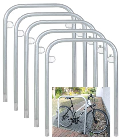 5x Fahrradanlehnbügel zum Einbetonieren Fahrradständer für 2 Fahrräder Fahrrad Anlehnbügel Anlehnständer Poller Ständer feuerverzinkt Fahrradständer Fahrrad