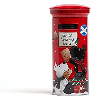 Hezvic Scottish Shortbread Round Biscuits in Postbox Tin - Traditional Scottish Shortbread Biscuit - Assorted Shortbread Biscuits for Christmas or Easter Treats