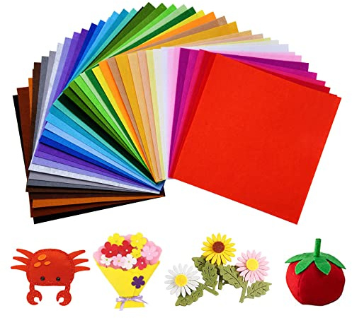 40 Stück Filzstoff Bastelfilz, 30X30cm Filzstoff für DIY-Näharbeiten, Patchwork, Schulprojekte, Dekoration, 1mm dicke filz zum basteln
