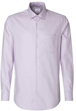 Seidensticker Camicia da Uomo Business – vestibilità Regolare – Non Stirare, Colletto Kent – Maniche Lunghe – 100% Cotone, Lilla(153690), 50