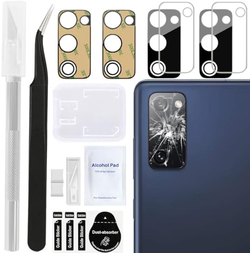 ZHUROUPU 2 Pezzi per Obiettivo Galaxy S20 Fe Cover Posteriore Sostituzione Vetro Obiettivo Fotocamera Posteriore, per Obiettivo Samsung Galaxy S20 Fe 6,5 Pollici