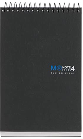 Miquelrius - Spiralblock A6 mit oberer Spiralbindung, kariert 5 mm, 120 mikroperforierte Blätter in 4 Farben, Notizblock mit hartem Kartondeckel, The Original Reporter Notebook