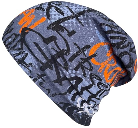 Wollhuhn Kinder Beanie – Zweilagige Longbeanie aus Jersey, wendbar & weich – mit Grauer Innenseite – Handmade in Deutschland – ganzjährig tragbar