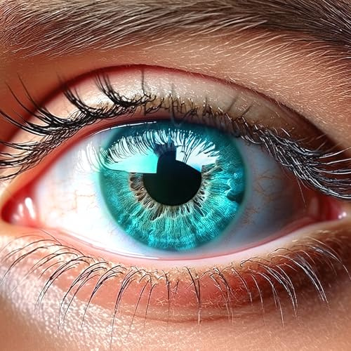 GLAMLENS Kontaktlinsen farbig ohne Stärke farbige Monatslinsen weiche Linsen soft Hydrogel 2 Stück Farblinsen + Linsenbehälter 0.0 Dioptrien natürliche Farben Serie Amalfi Marine (türkis)