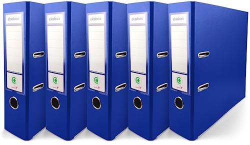 Netuno 5x Ringordner DIN A4 breit Blau 8cm Kunststoff PP | Ringmappe Ringbuch für A4-Dokumente Büro Studium Homeoffice Ordnungssystem Aktenaufbewahrung Dokumentenablage Registratur