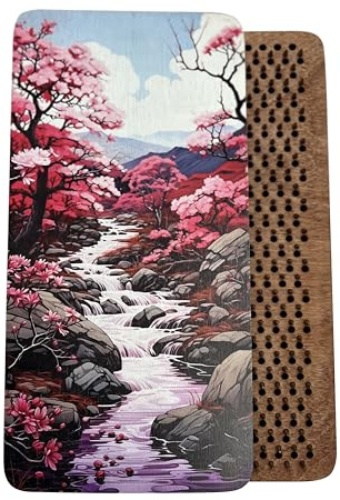 RIZONE Wooden Yoga Board for Acupressure and Meditation with Nails for Deep Tissue Massage, Sadhu Board for Yoga Practice, Acupuncture Massage, Nails Distance 0.39 in (10 mm) (Sakura)