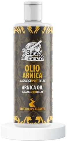 Olio Arnica e Canfora Effetto Caldo, Olio Massaggio Professionale 250 ml Canforato, Effetto Riscaldante e Rilassante per Muscoli e Articolazioni, Azione Rapida, Naturale, Non Unge - Rimedi dei Monaci