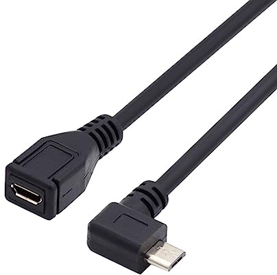 chenyang Micro USB Kabel Micro USB 2.0 Stecker auf Buchse 90 Grad rechtwinkliges Datenverlängerungskabel 0.5M