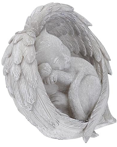 BESPORTBLE Katzengedenkstein Engelfigur Für Haustier Grabstein Katzensteinfigur Als Memorial Stein Aus Harz Passend Für Garten Und Indoor Als Tributstatue