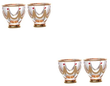 POPETPOP 4piezas Copa De De Pintada Mano Del Oriente De Unidades Diseño y Resistente Para Licores y Ocasiones Especiales