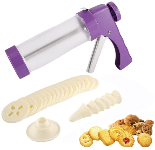Cookie Maker Machine with Cookie Press Discs & Icing Tips - Perfect for Homemade Churros, Chocolates, and Candies