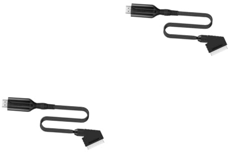 NUOBESTY 2 Pièces Adaptateur Scart Câble de Conversion Audio pour Tv Vhs et Dvd