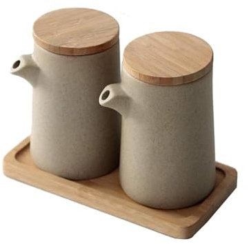 Windmilne Dispensador de Aceite y vinagre, Juego de Loza, Botellas para vinagre y Salsa de Soja, condimento líquido para Cocina (11 x 15 cm)