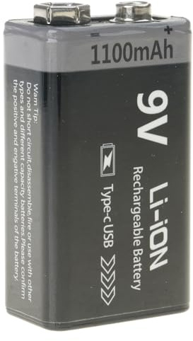 Geavonyg Batterie Rechargeable 9V Haute Capacité 6F22 800mAh/1100mAh pour Détecteurs Et Jouets Télécommandés