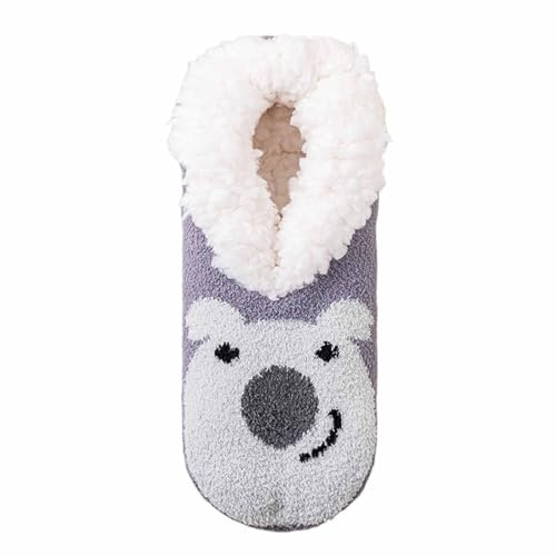 Générique Calzino di Natale unisex in peluche con motivi animali e Babbo Natale, calzini caldi da donna uomo per la casa, accessori di Natale confortevoli per adulti