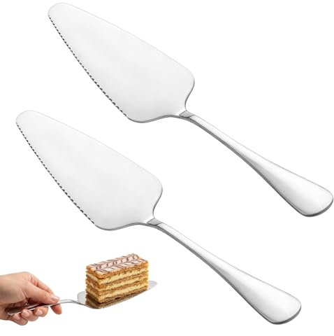 Nhgkju Set di 2 palette per torte in acciaio inox, versatili, paletta per torte, pizze, lasagne, ideali per feste, ristoranti e dolci (argento)