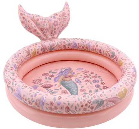 Little Dutch Kinder Planschbecken - Schwimmbecken - Aufblasbar - für Mädchen ab 2 Jahre - Dreamy Mermaid rosa (80 cm)