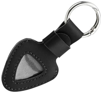 Nyckelring med plektrumhållare, 3st Guitar Pick Hållare Nyckelring Svart, Brunt PU-läder(Black)