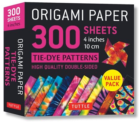 Origami Paper 300 Sheets Tie-Dye Patterns: 4 Inches 10 Cm: Tuttle Origami Paper: Double-Sided Origami Sheets Printed with 12 Different Designs