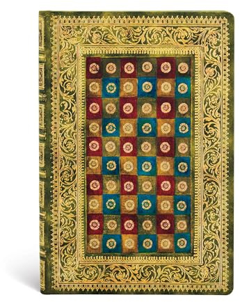 Paperblanks Morgen in Venedig Verde Notizbuch Mini Liniert (Venetian Mornings), Mini (140 x 95): Hardcover mit Elastikbandverschluss