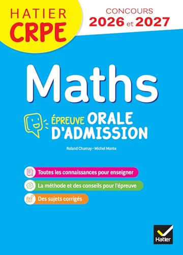 Mathématiques - CRPE 2026-2027 - Epreuve orale d'admission