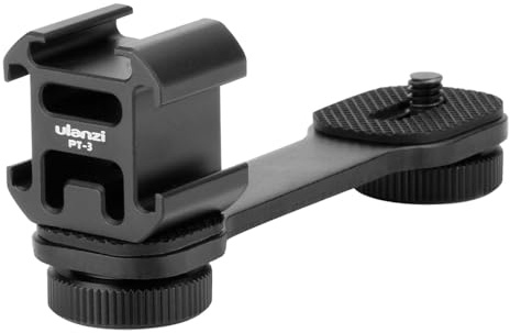 ULANZI PT-3 Triple Cold Shoe Mounts Plate Microphone Led Video Light Extension Bracket Microphone Stand Rig Compatible for DJI OSMO Mobile 3 2 OM 4 Zhiyun Smooth 4/Feiyu Vimble 2 Gimbal Stabilizer