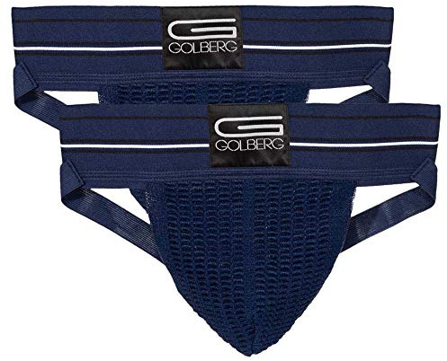 GOLBERG G Sportstöd för män (2-pack) – suspensounderkläder – extra styrka elastisk, Midnattsblå, XXL