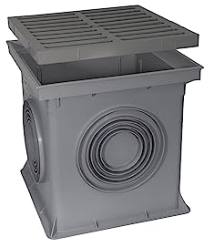 Marley Einlaufschacht ohne Boden 300x300mm mit Einlaufrost Hofablauf Bodenablauf Kunststoff