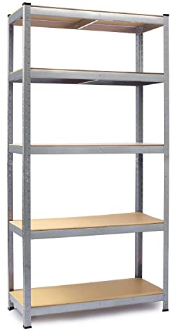 Humberg Regal Kellerregal Lagerregal Schwerlastregal mit Stahlgestell Metall Belastbar bis 625 kg 5 Ablagen 30 x 75 x 150 cm Silber