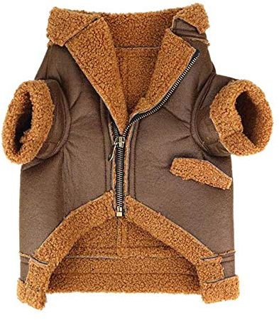 SUYIN 1PC Fashion Waterproof Fleece Leder Hundemäntel Welpe Cool Zipper Jacke Robuster Haustier Wintermantel für kleine mittelgroße Hunde-C._XL_1