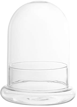 Yardwe Glaskuppel mit Luftloch, Glasglocke mit Sockel, transparentes Glas-Terrarium für Pflanzen, Blumen, Zuhause, Tischdekoration, Tafelaufsatz (ohne Pflanzen)