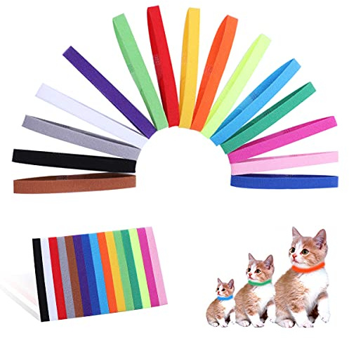 15 Stück Welpen ID Halsbänder Welpenhalsbänder Einstellbar Welpenhalsband | Mehrfarbiges Nylon Halsband Hund Klein Hündchen Identification Hundemarken für Neugeborener Welpen Kitten Haustier, 15 Farben