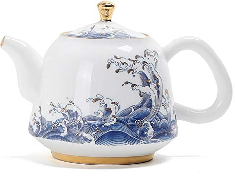 théières theiere Thé de thé classique Théière Théière européenne de style Céramique Théière de café Pot de café Pot Porcelaine Porcelaine Pattern Motif Tea Maker Feuilles mobiles et théière fleurie