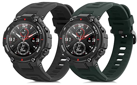 kwmobile Bracelet compatible avec Huami Amazfit T-Rex/T-Rex Pro bracelet - 2x bracelet de rechange en silicone pour fitness tracker