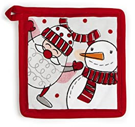 Excelsa Snowman Presina da Cucina, Cm. 20 x 20, Fodera 100% Cotone, Imbottitura in Poliestere