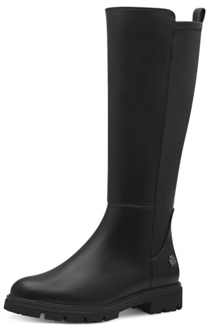MARCO TOZZI by Guido Maria Kretschmer Damen Hohe Stiefel ohne Absatz Flach mit Reißverschluss, Schwarz (Black), 40 EU