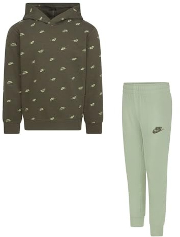 NIKE -TUTA COMPOSTA DA FELPA E PANTALONE -FELPA CON CAPPUCCIO -FELPA CON TASCHE A MARSUPIO -FELPA CON LOGO RICAMATO -PANTALONE CON GIROVITA REGOLABILE CON CORDINO -PANTALONE CON ORLO ELASTICO verde EC